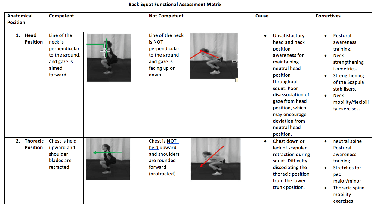 Human Kinetics - The most common position in the squat assessment